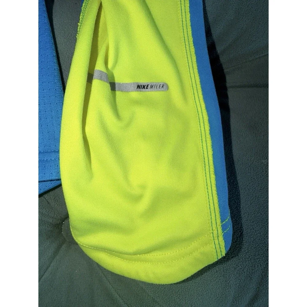 Nike Running Miler Long Sleeve Shirt Blue Bright Yellow Women’s Size XS
